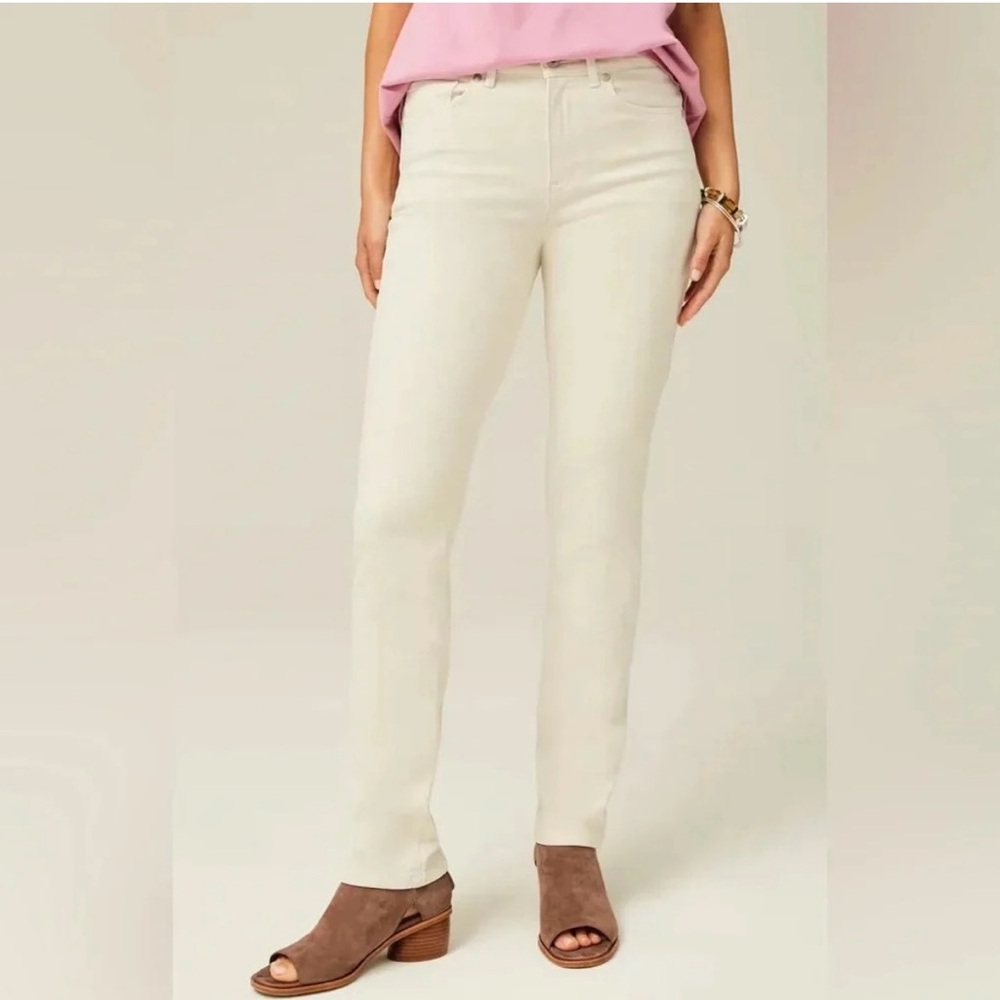 Women's J Jill Denim Off White High Rise Straight Leg Ankle 10